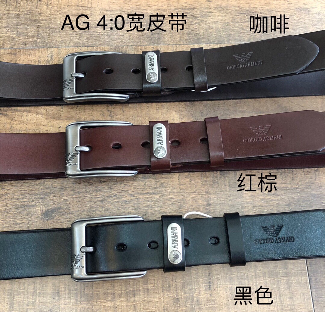 🇺🇸外贸真牛皮带!AJ、4.0cm宽皮带、头层牛皮、黑色、咖啡、红棕!