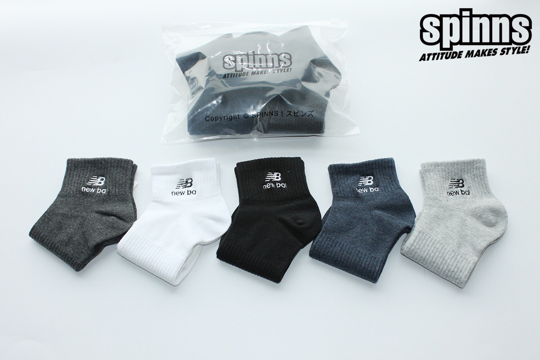 P40💰！2025春款男士运动袜！🇯🇵SPINNS NB刺绣潮牌运动男袜、NB刺绣男士低邦运动袜！高品质外贸公司出品🇯🇵东京原宿spinns（スピンズ）潮牌！一盒5双！