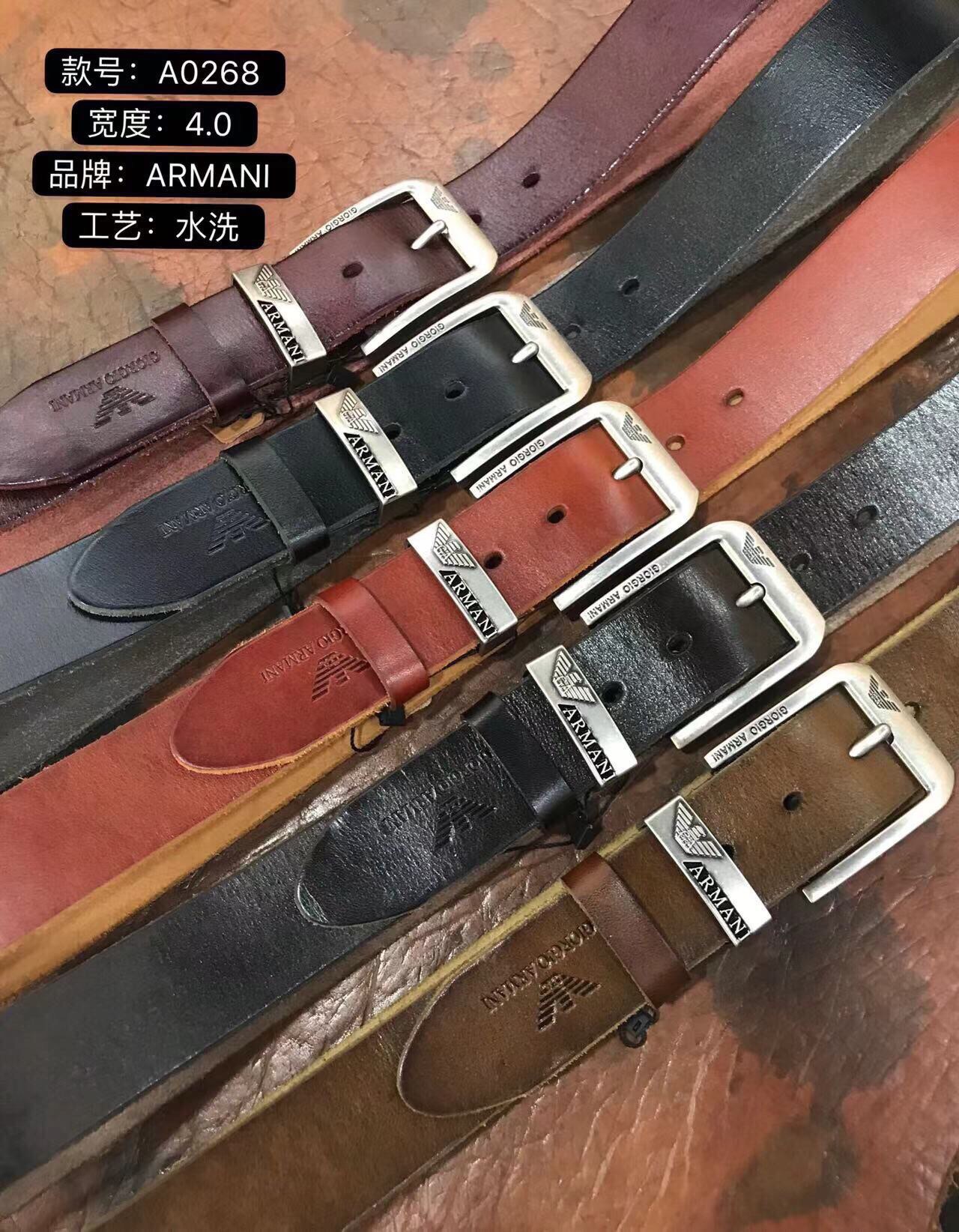 🇺🇸外贸真牛皮带!AJ、4.0cm宽皮带、头层牛皮、水洗软皮!颜色:黑色、红棕、咖啡、卡其!