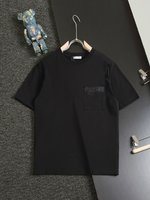 Dior Clothing T-Shirt Black White Embroidery Unisex Cotton Spring/Summer Collection Fashion Short Sleeve