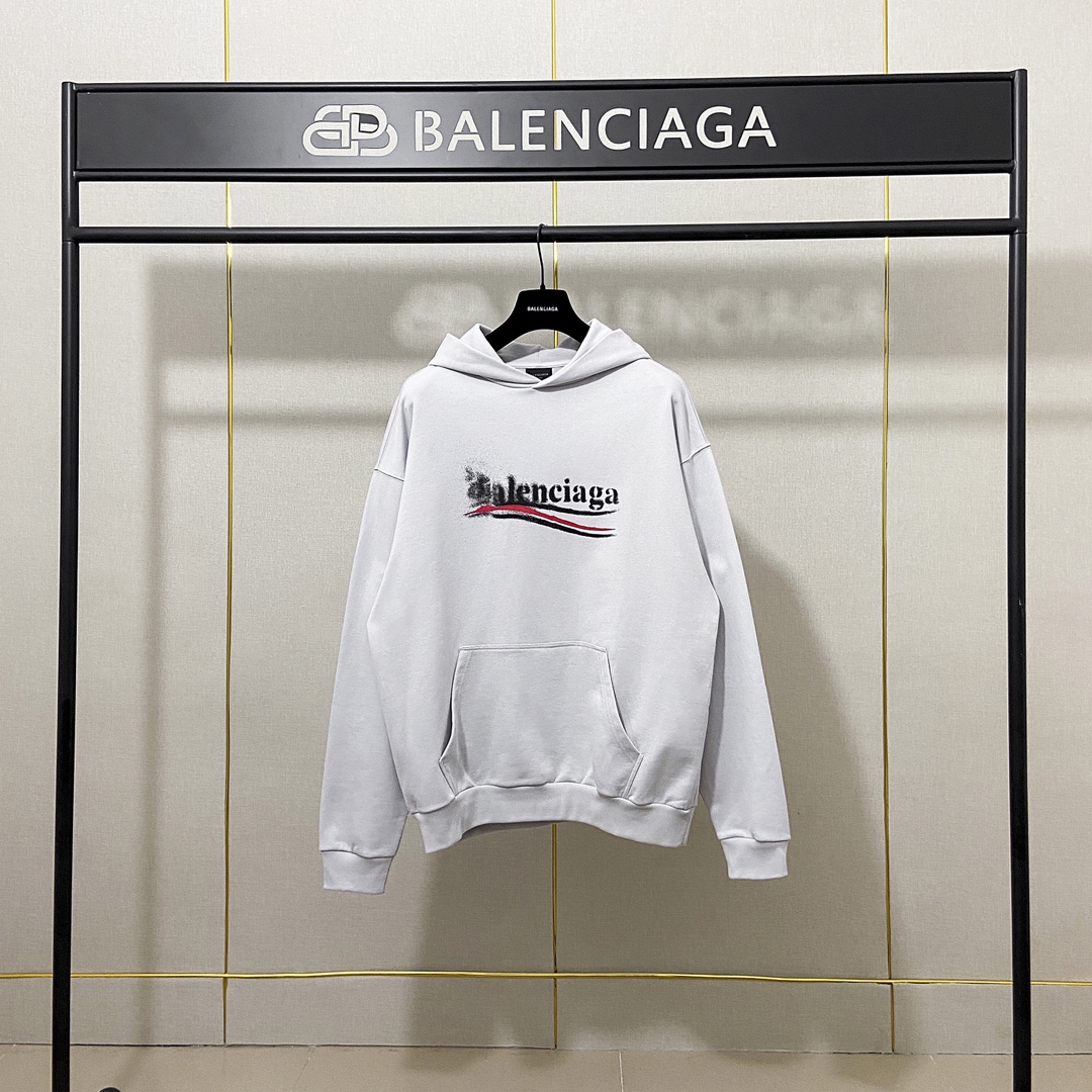 P130 Foto real Versión superior [BALENCIA*GA] Calidad oficial Nuevo estilo de París Sudadera con capucha de la serie Es…