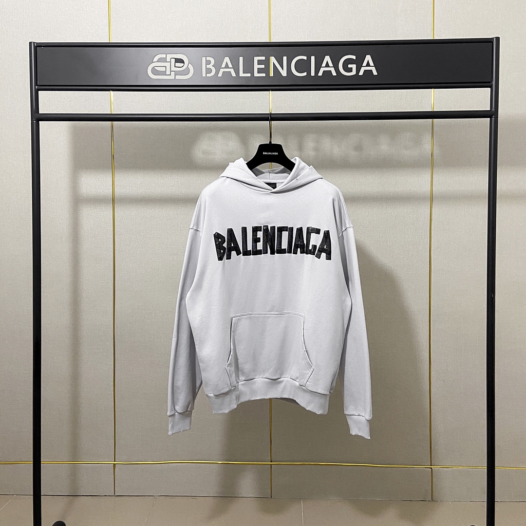 P150 Foto real Versión superior [BALENCIA*GA] Calidad oficial Nuevo estilo de París Sudadera con capucha de la serie Ci…