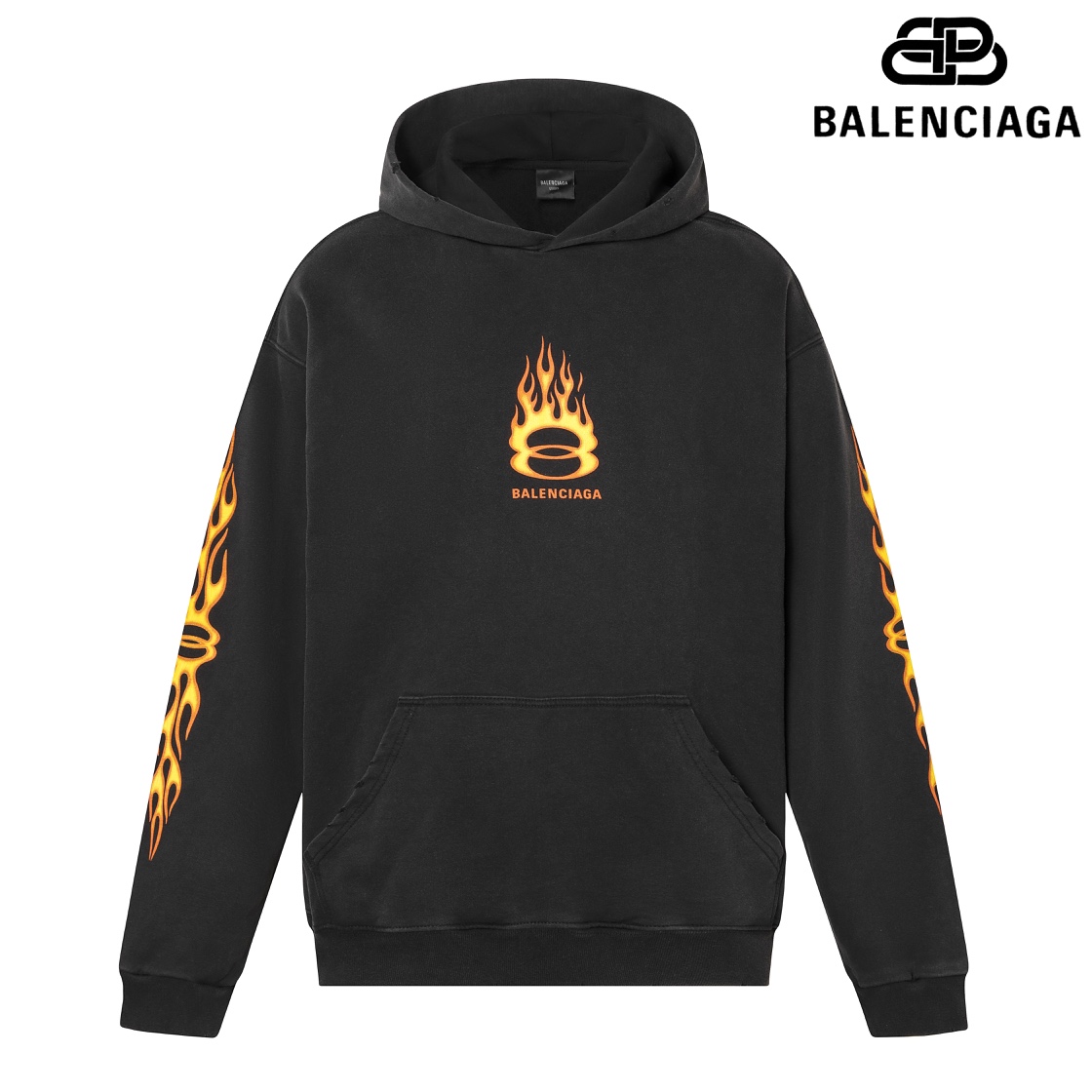 P155 foto detalle versión superior [BALENCIA*GA] calidad oficial nuevo estilo París serie doble anillo llama sudadera c…