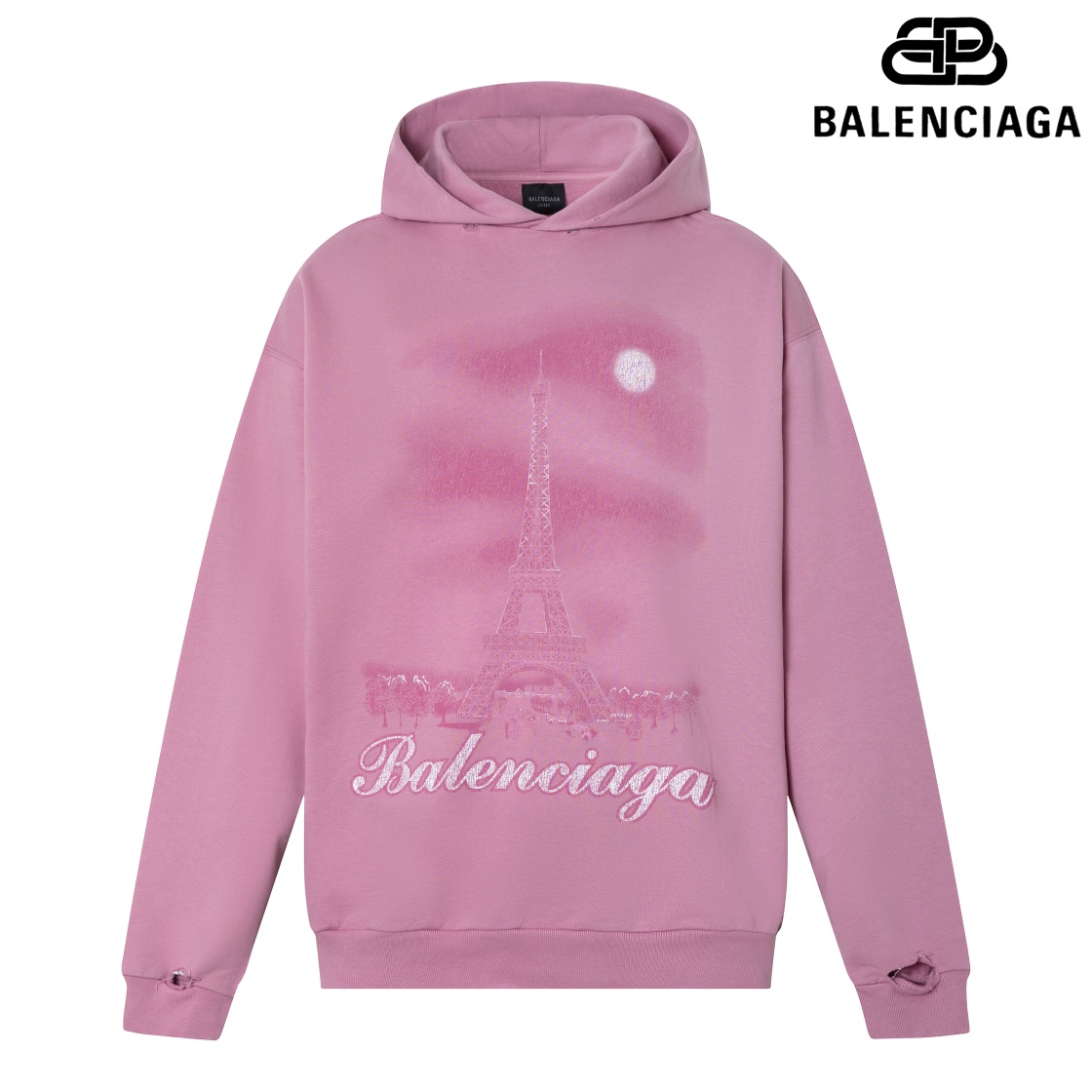 P165 Foto de detalle Versión superior [BALENCIA*GA] Calidad oficial Nuevo estilo de París Sudadera con capucha de la se…