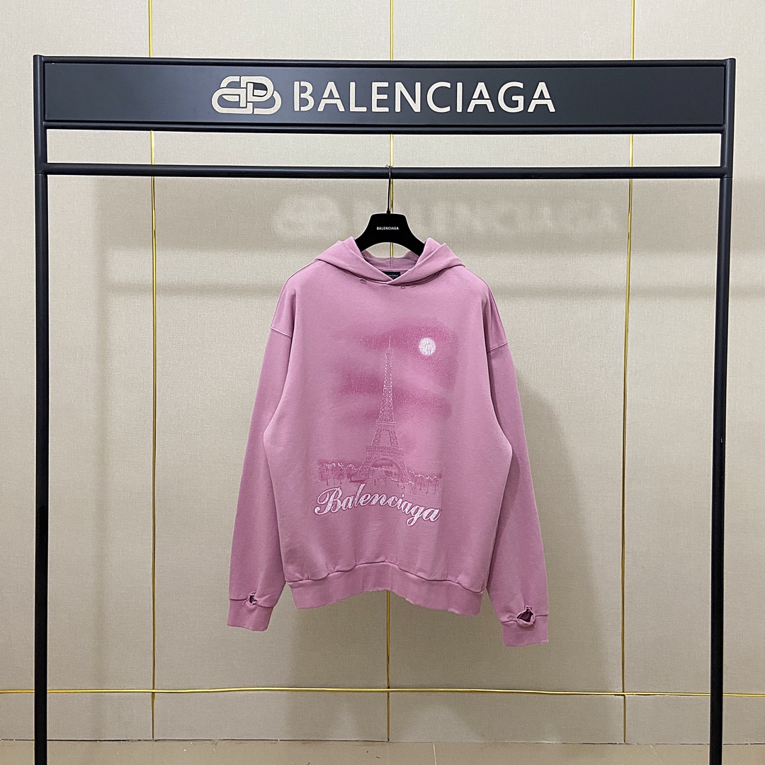 P165 Foto real Versión superior [BALENCIA*GA] Calidad oficial Nuevo estilo de París Sudadera con capucha de la serie To…