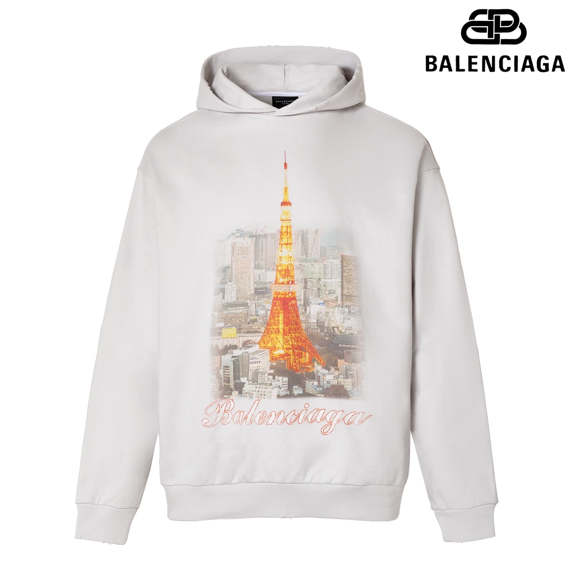 P150 foto detalle versión superior [【BALENCIA*GA】calidad oficial nuevo estilo París serie Torre de Tokio sudadera con c…