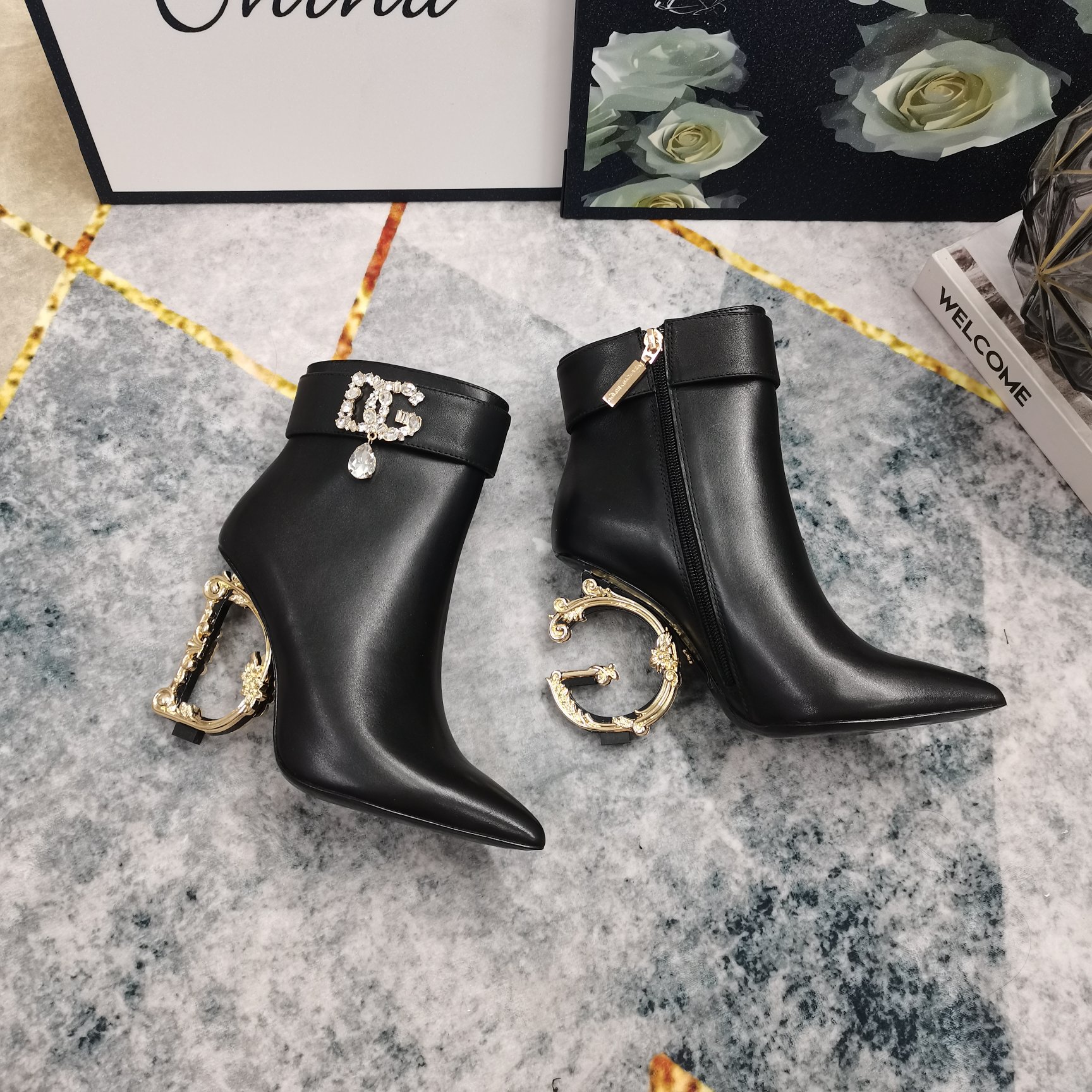 High-End DG Short Boots: Perfect Details, Premium Materials, 10.5cm Heel, Sizes 34-43. - 图片 4