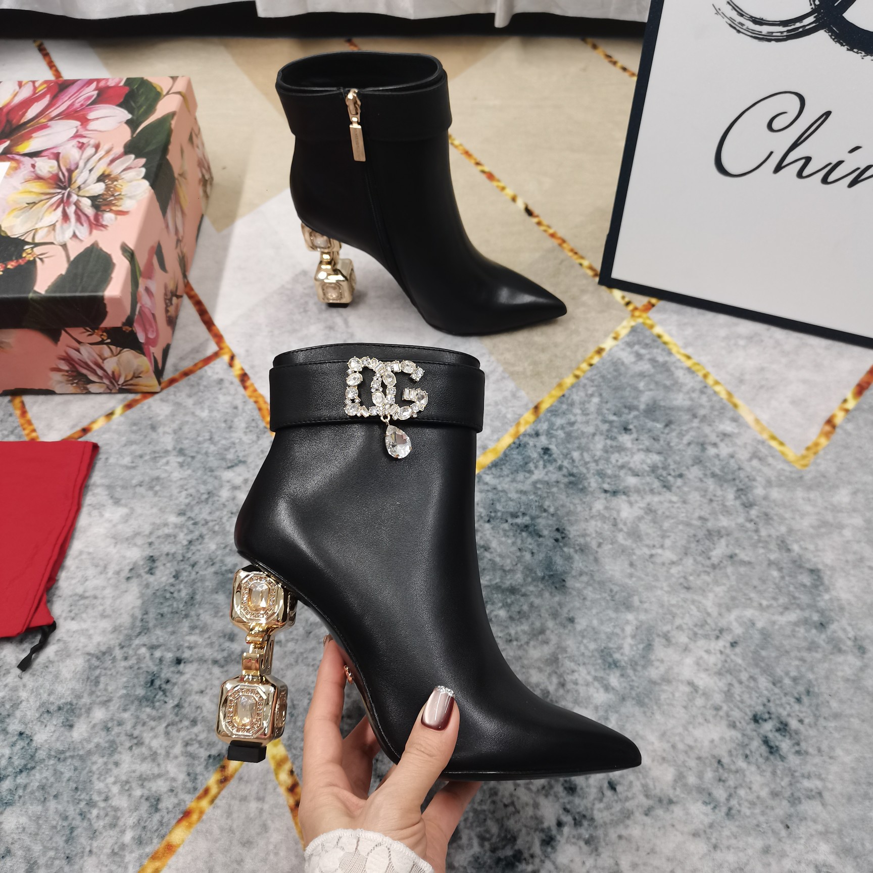 DG High-End Short Boots: Perfect Details, Premium Materials, 10.5cm Heel, Size 34-43 - 图片 7