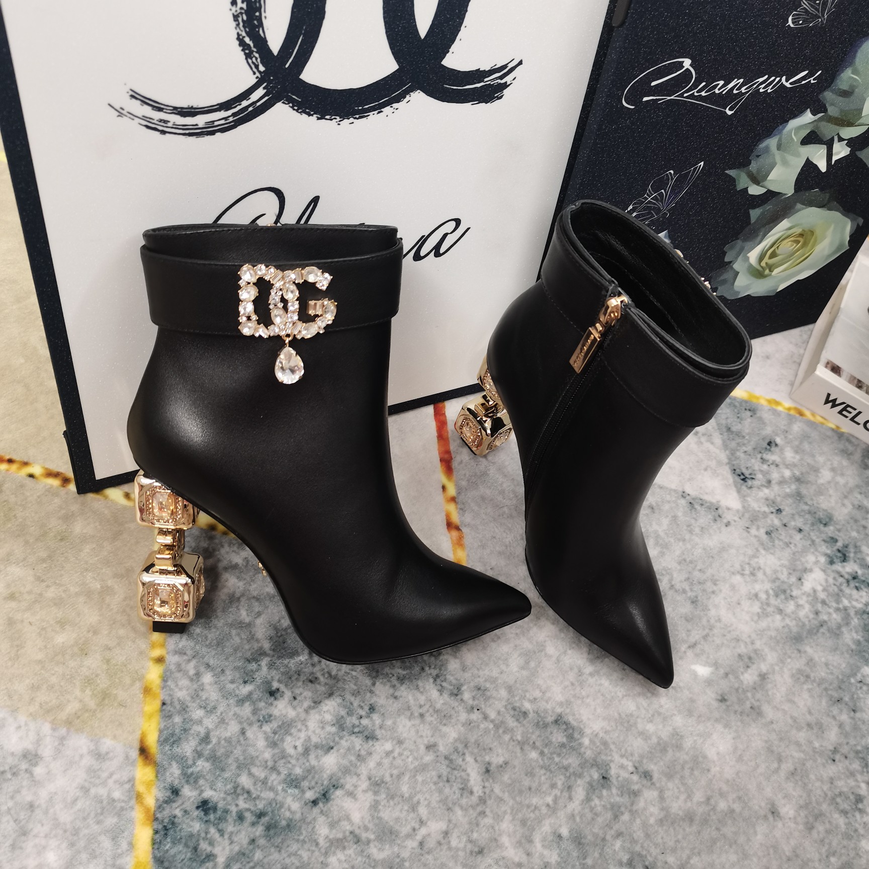 DG High-End Short Boots: Perfect Details, Premium Materials, 10.5cm Heel, Size 34-43 - 图片 4