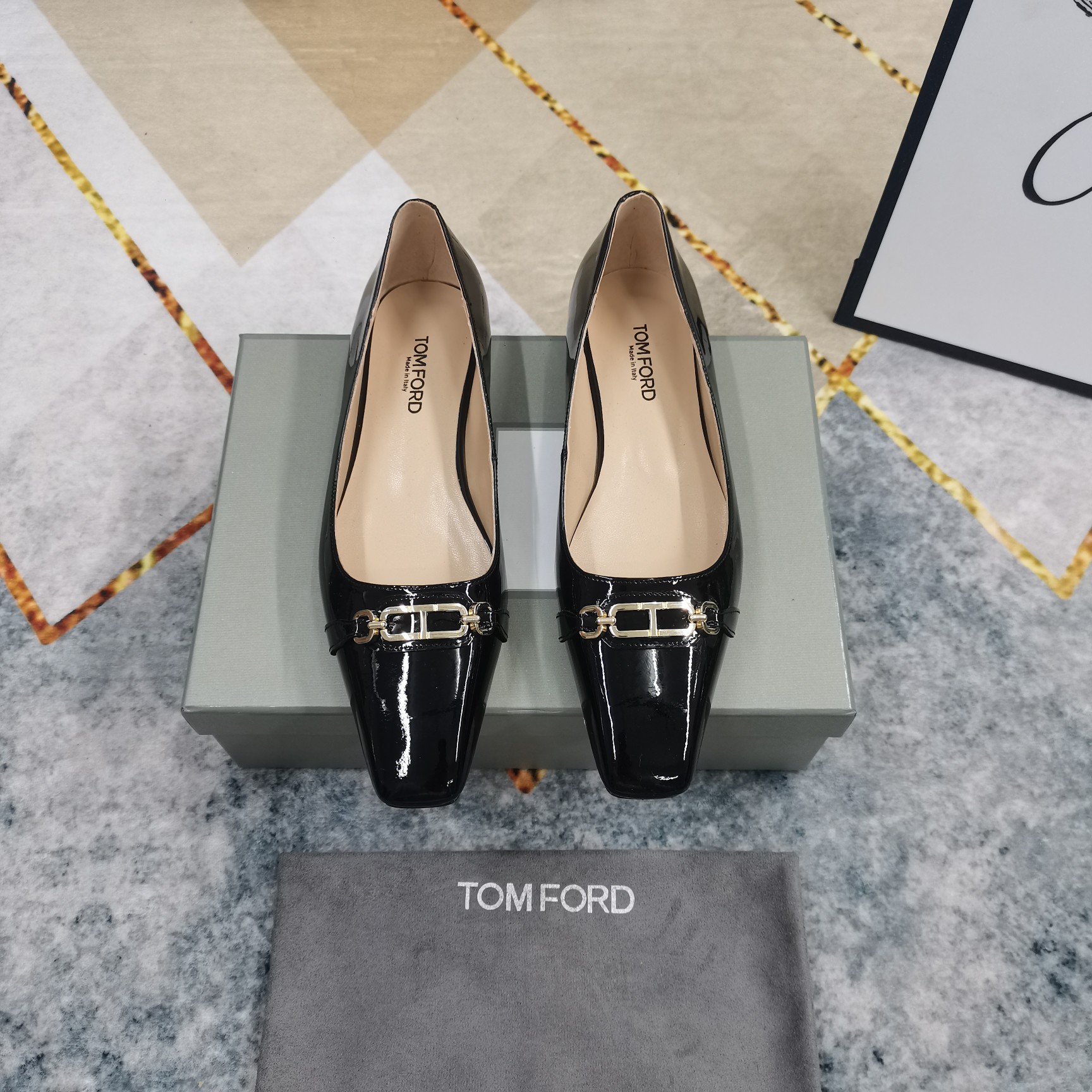 New TOM FORD Metal Button Shoes with Premium Italian Sheepskin and AAA Leather - 图片 4