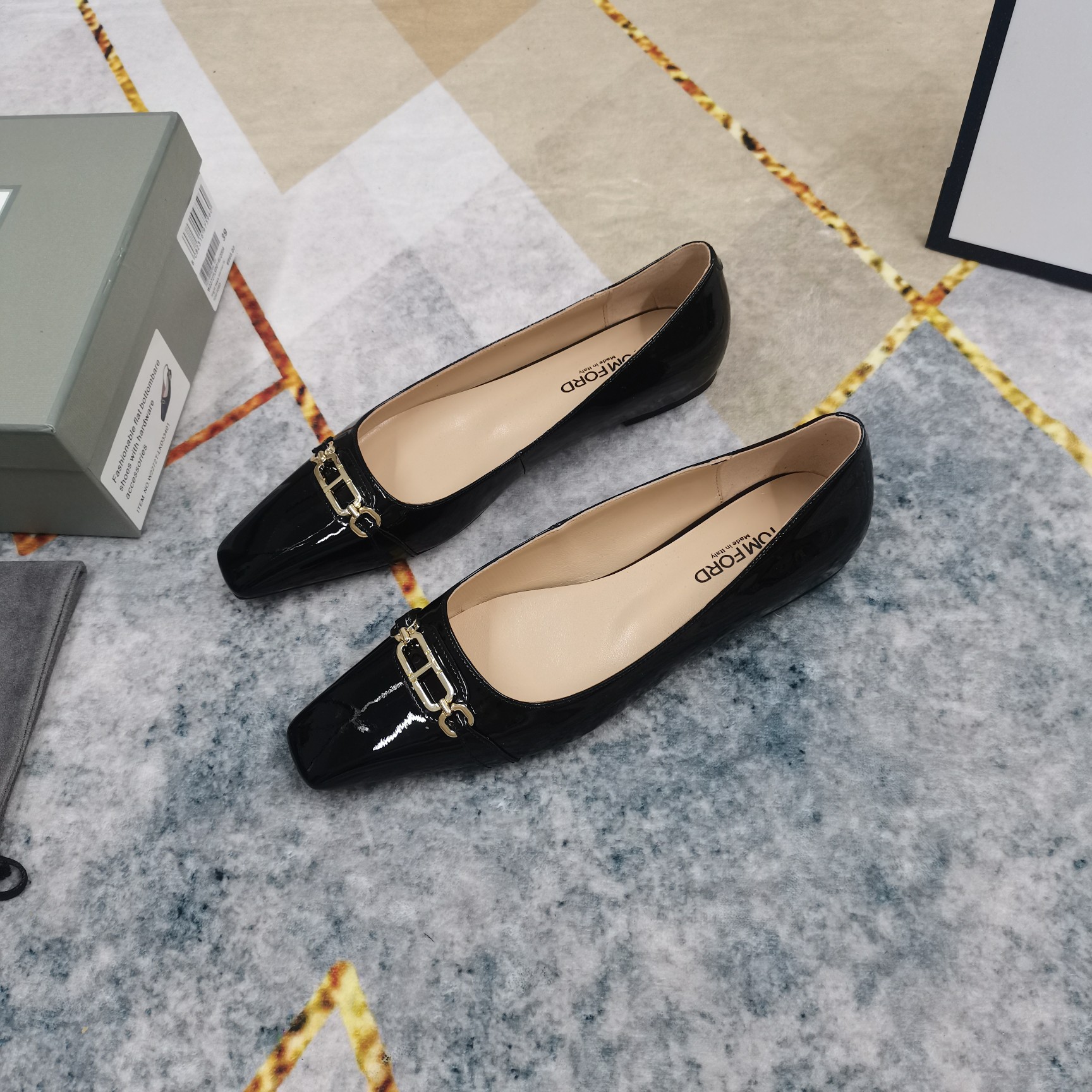 New TOM FORD Metal Button Shoes with Premium Italian Sheepskin and AAA Leather - 图片 6