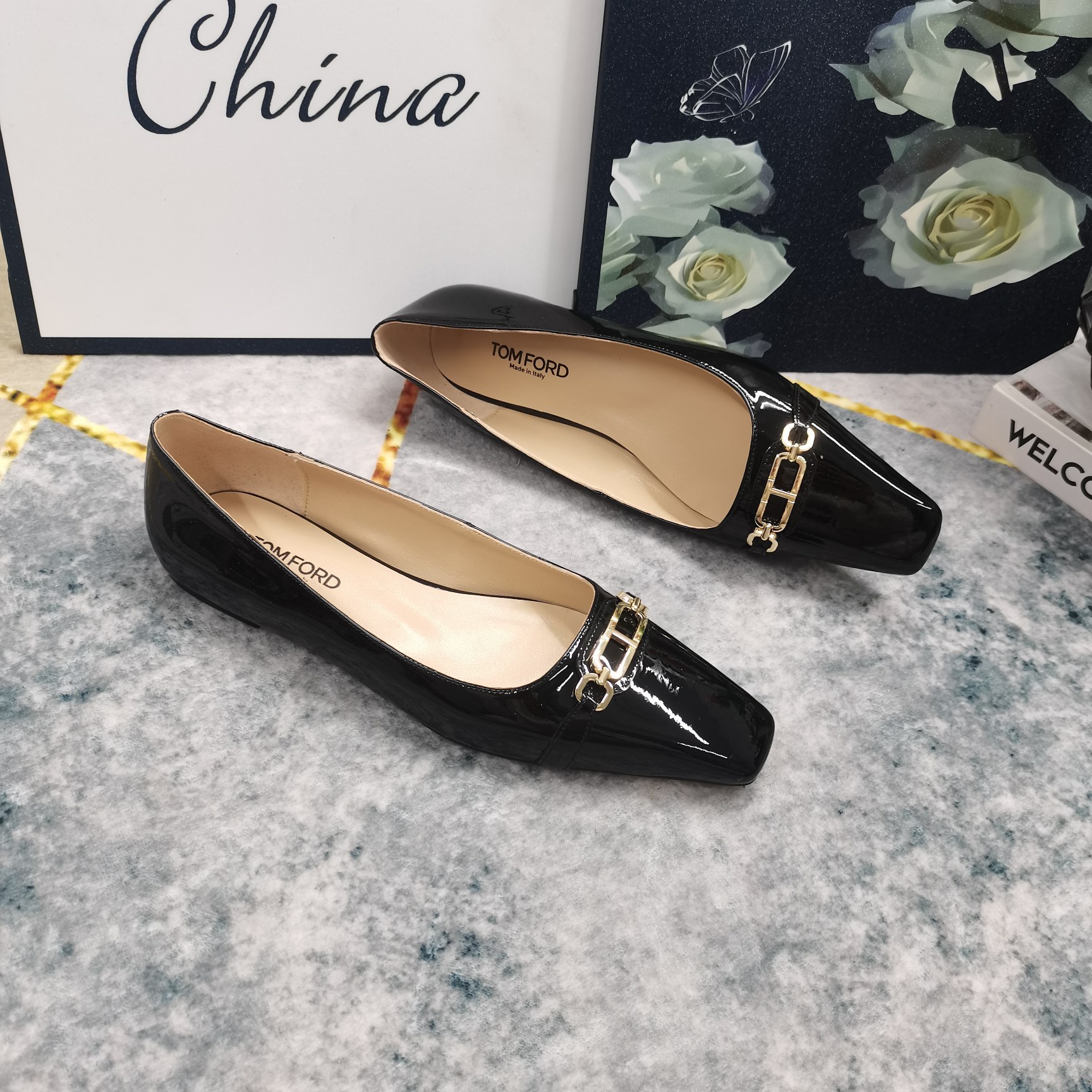 New TOM FORD Metal Button Shoes with Premium Italian Sheepskin and AAA Leather - 图片 5