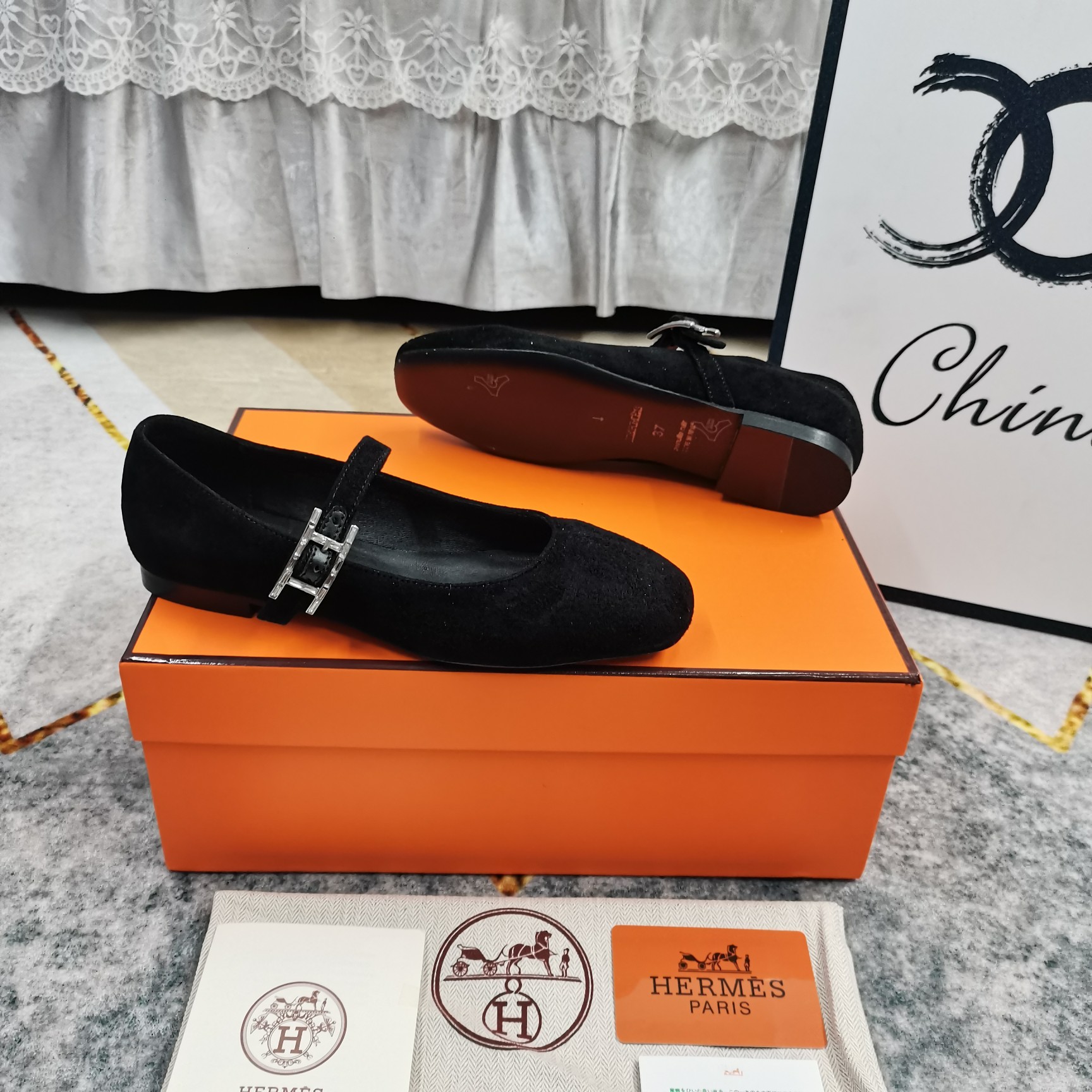 Hermes Mary Jane Ballet Flats - Comfortable Leather Shoes for Women 8 a1743509706805 1320