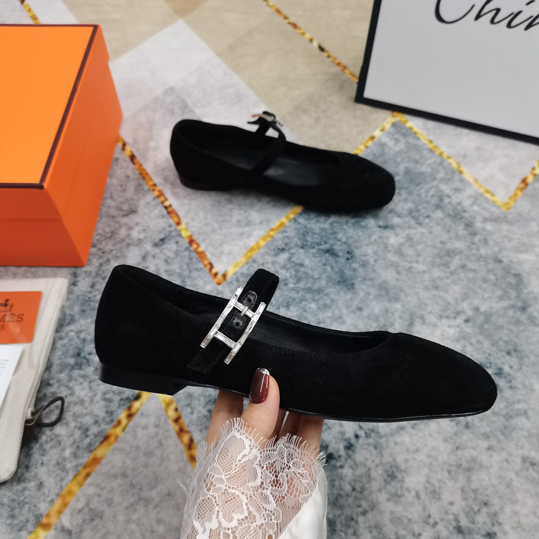 Hermes Mary Jane Ballet Flats - Comfortable Leather Shoes for Women 1 Hermes Mary Jane Ballet Flats - Comfortable Leather Shoes for Women