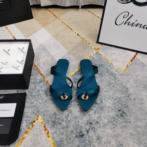 Yves Saint Laurent Flat Thong Sandals - Silk Upper, Leather Sole, Multiple Colors 1 Yves Saint Laurent Flat Thong Sandals - Silk Upper, Leather Sole, Multiple Colors