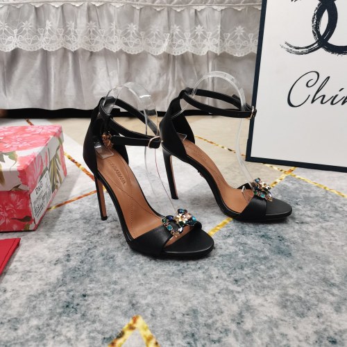 Dolce&Gabbana Crystal-Embellished Leather Heeled Sandals, Black Leather 1 Dolce&Gabbana Crystal-Embellished Leather Heeled Sandals, Black Leather