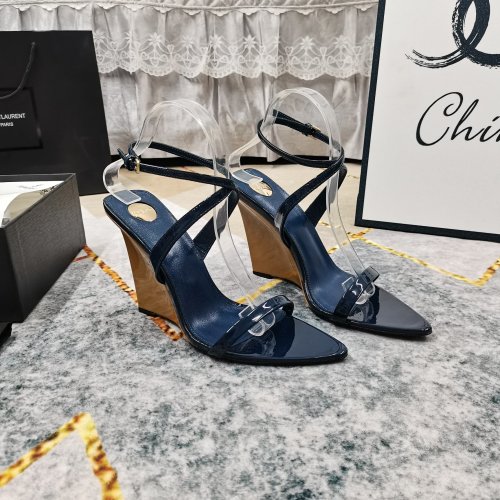 Yves Saint Laurent Wedge Sandals - Premium Leather & Silk, Multiple Colors 1 Yves Saint Laurent Wedge Sandals - Premium Leather & Silk, Multiple Colors