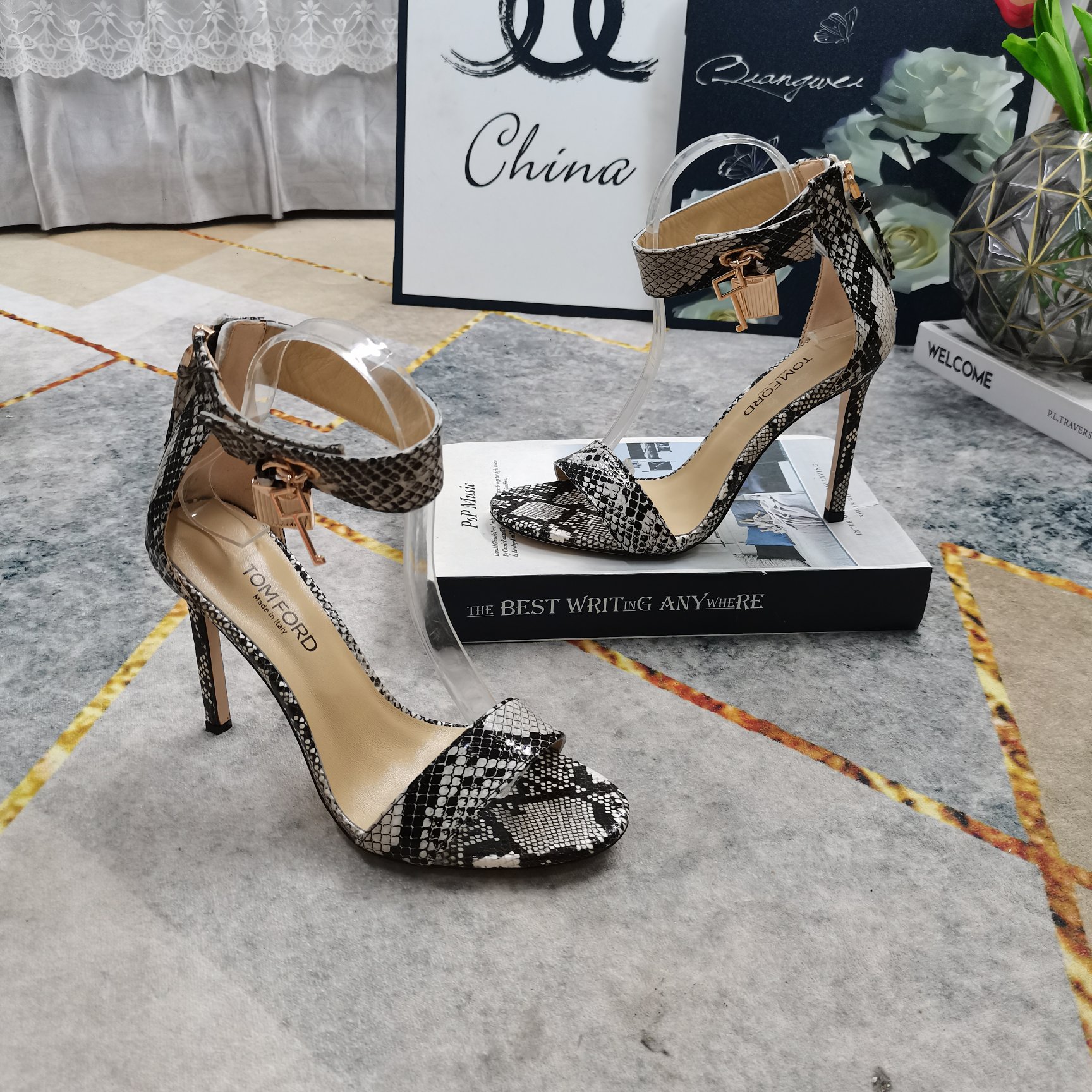 “New TOM FORD High-Run Sheepskin Locks and Zippers – Italian AAA Class Quality Shoes for Women” - 图片 7
