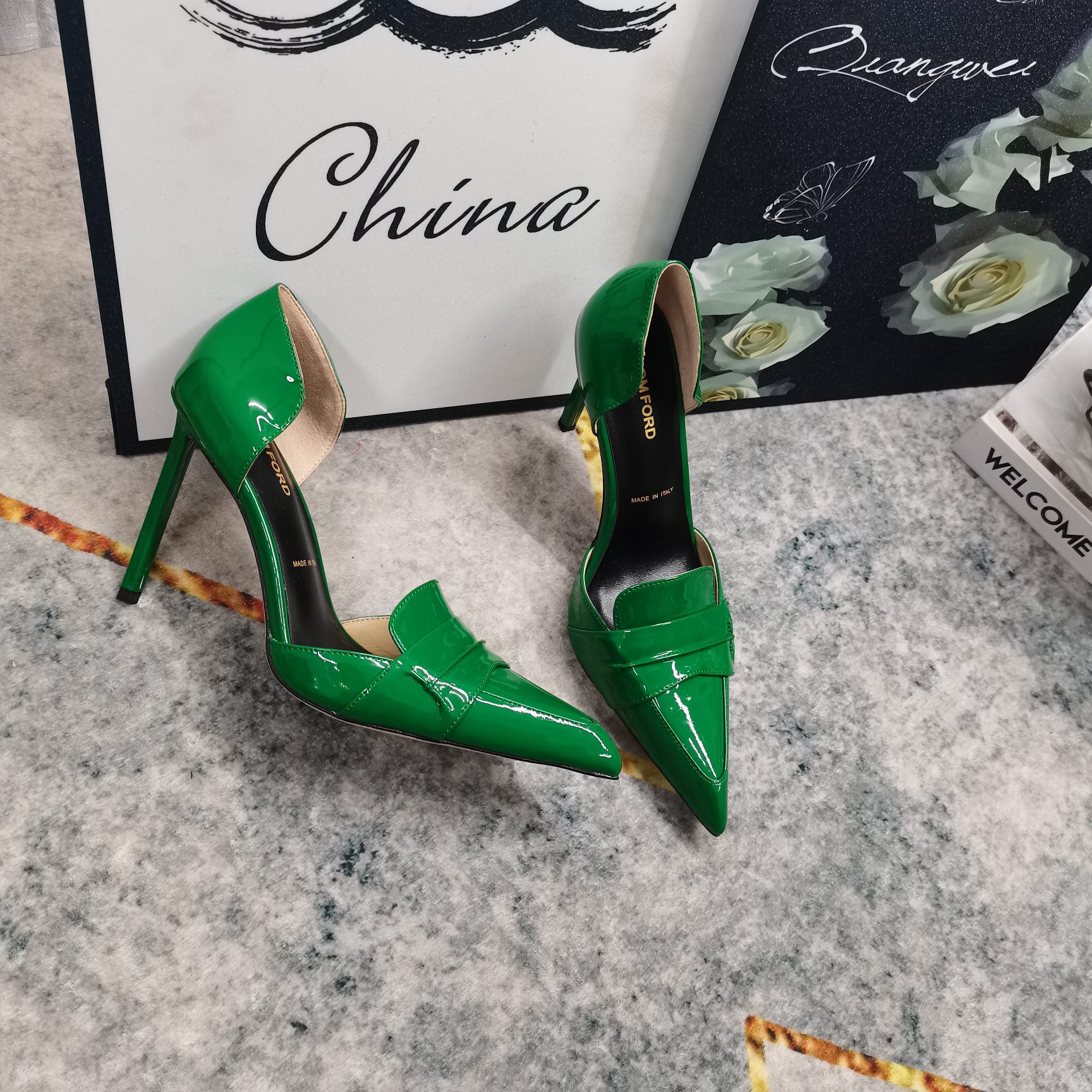 Tom Ford Green Pointed-Toe Pumps