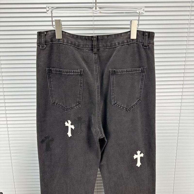 高版本Chrome Hearts 克罗心 贴皮十字牛仔裤