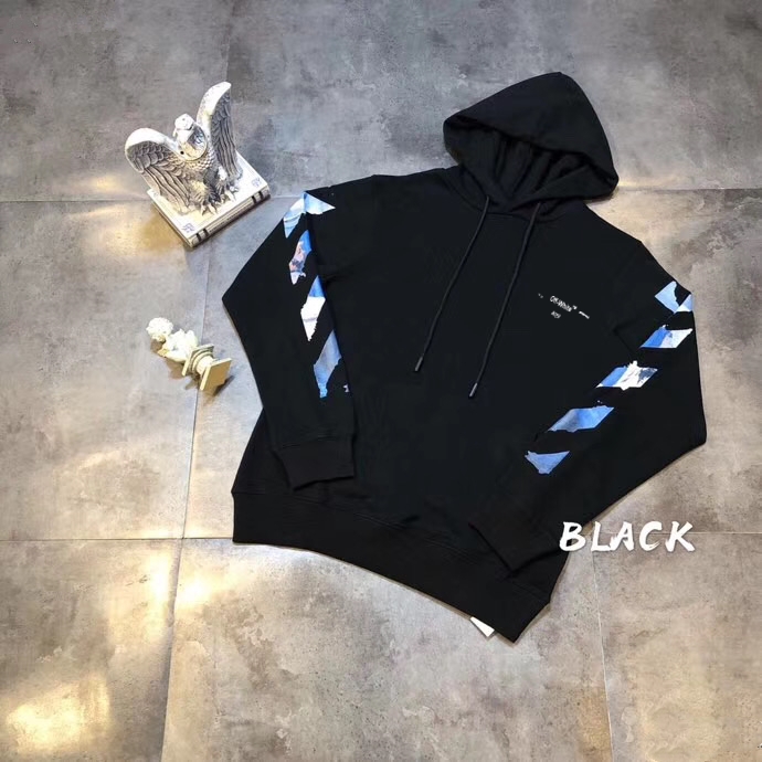 高版本OFF-WHITE C/O VIRGIL ABLOH 19ss莫奈油画箭头印花连帽卫衣
