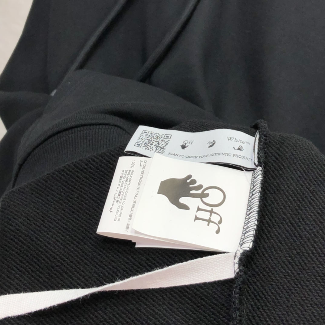 高版本OFF-WHITE C/O VIRGIL ABLOH 重叠箭头花臂印花连帽卫衣