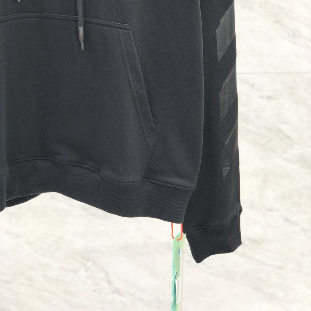 高版本OFF-WHITE C/O VIRGIL ABLOH 重叠箭头花臂印花连帽卫衣