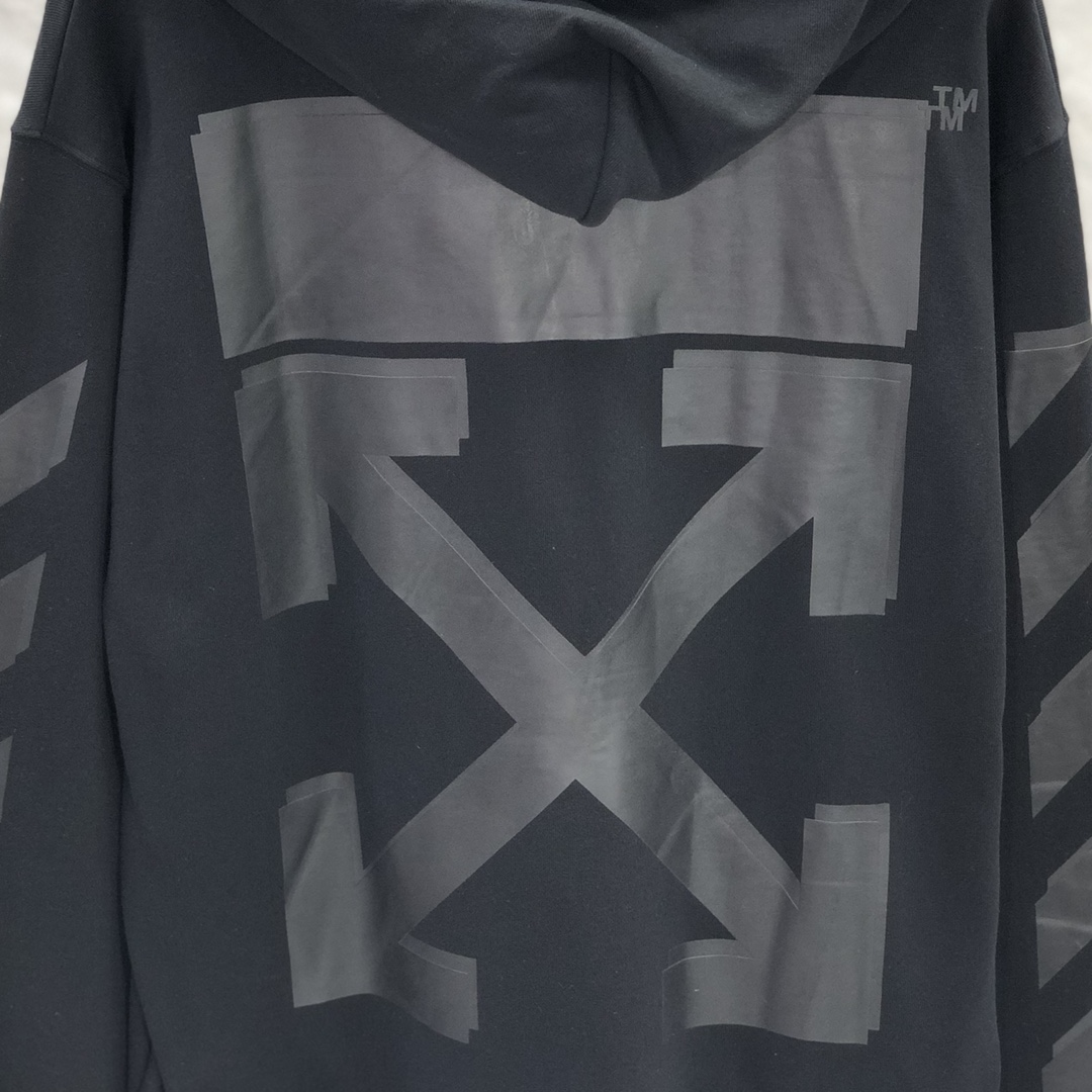 高版本OFF-WHITE C/O VIRGIL ABLOH 重叠箭头花臂印花连帽卫衣