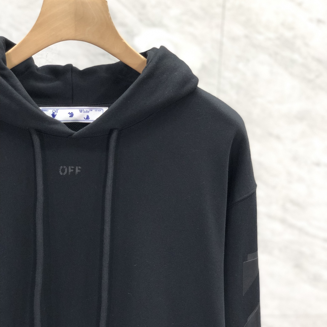 高版本OFF-WHITE C/O VIRGIL ABLOH 重叠箭头花臂印花连帽卫衣