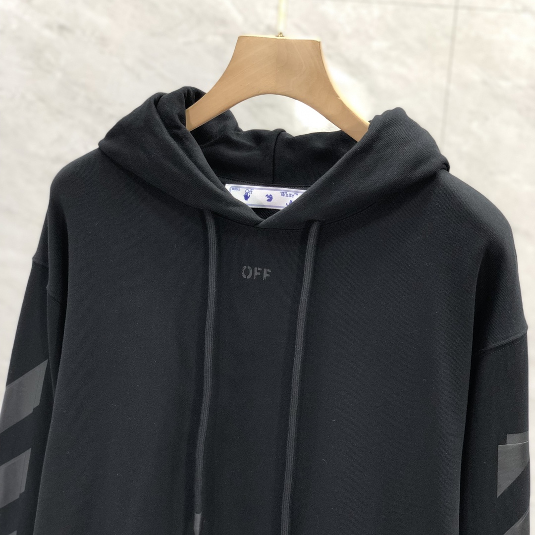高版本OFF-WHITE C/O VIRGIL ABLOH 重叠箭头花臂印花连帽卫衣