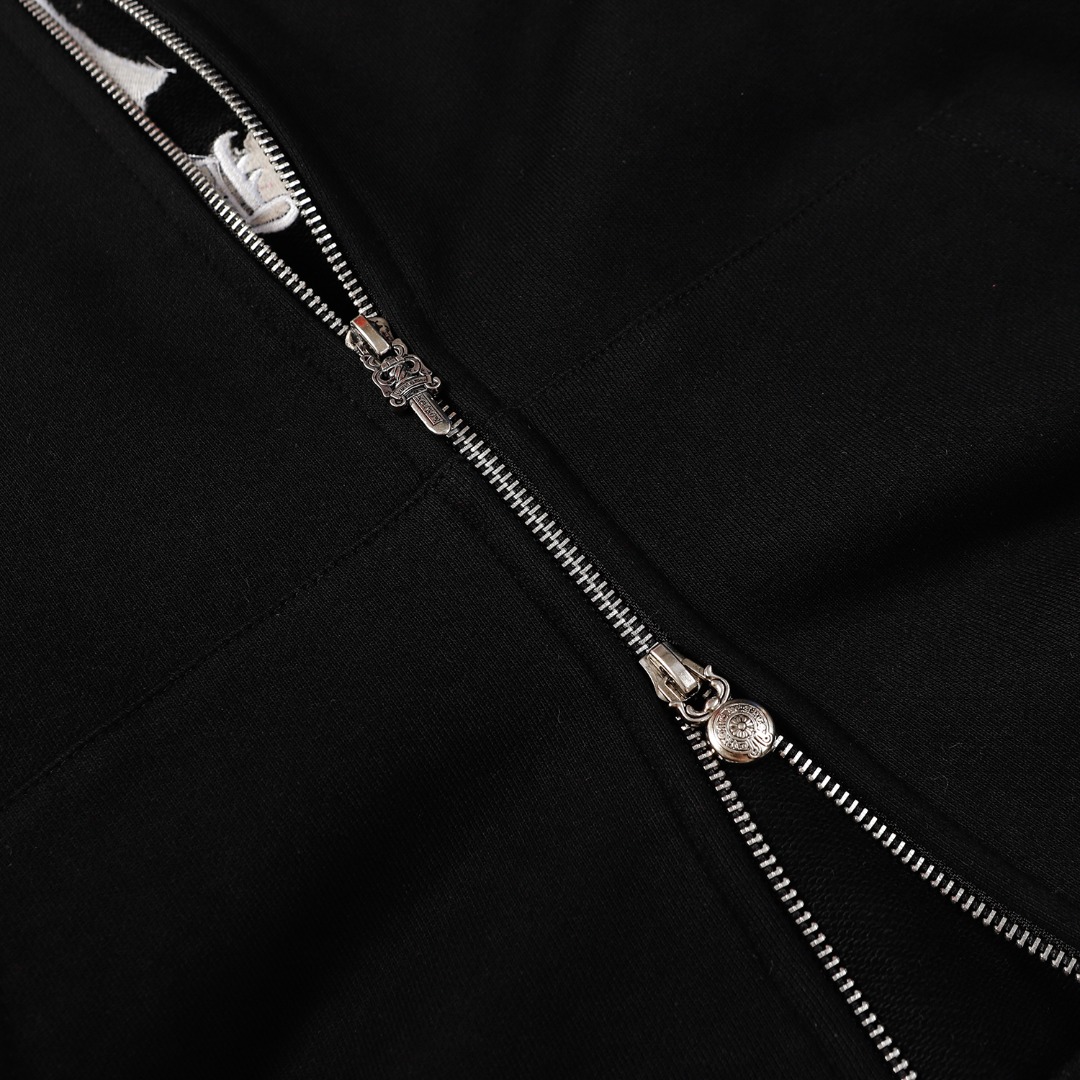 高版本Chrome Hearts克罗心 刺绣梵文十字开衫连帽外套