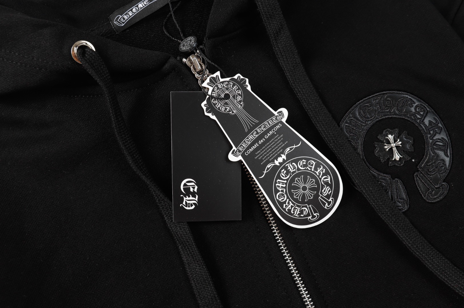 高版本Chrome hearts克罗心 刺绣皮标马蹄十字开衫拉链外套