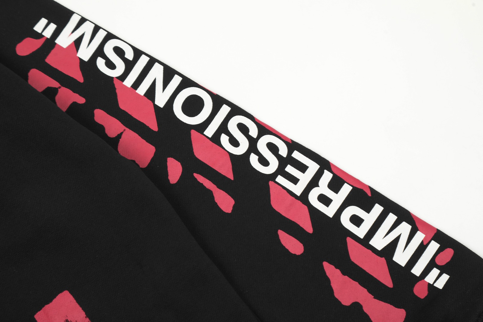 高版本OFF-WHITE C/O VIRGIL ABLOH 口红色刷漆箭头印花连帽卫衣