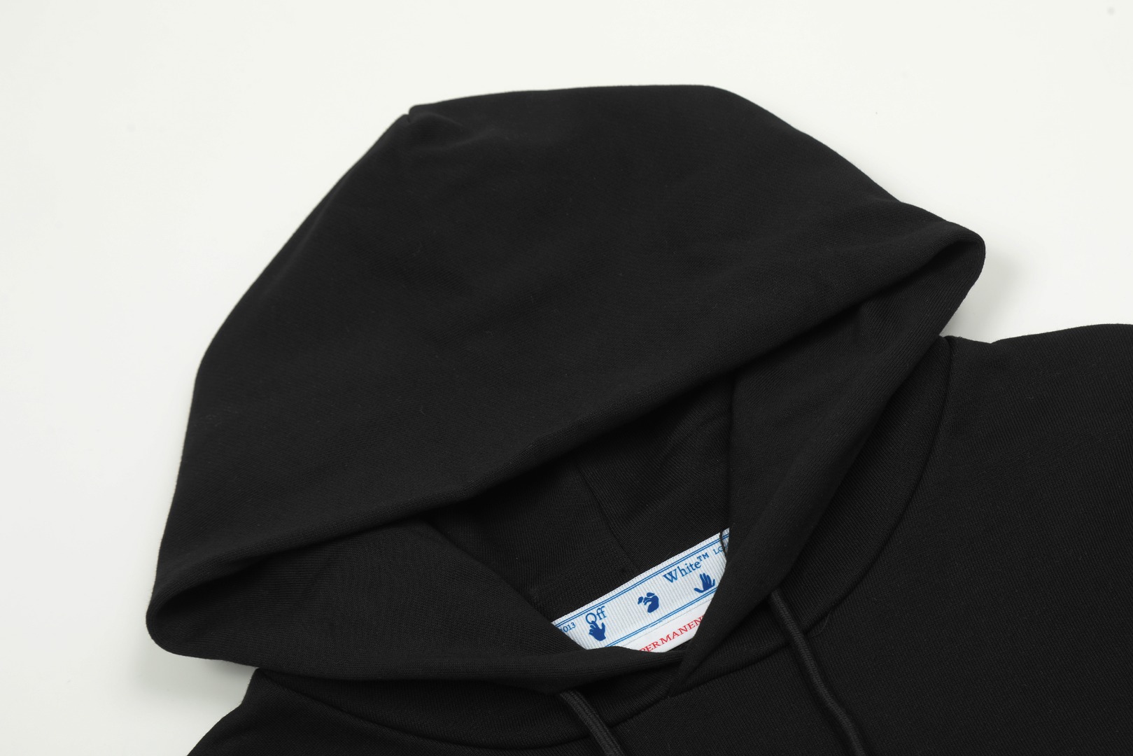 高版本OFF-WHITE C/O VIRGIL ABLOH 口红色刷漆箭头印花连帽卫衣