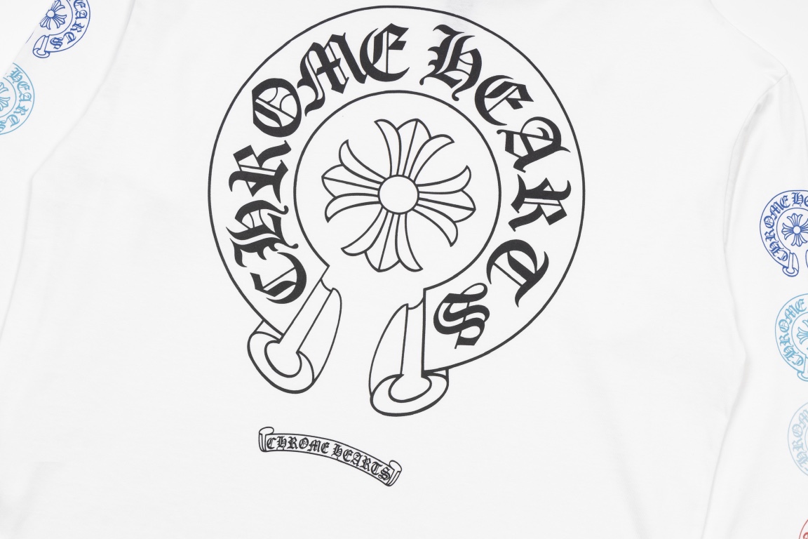 高版本Chrome Hearts克罗心 串标马蹄印花长袖T恤
