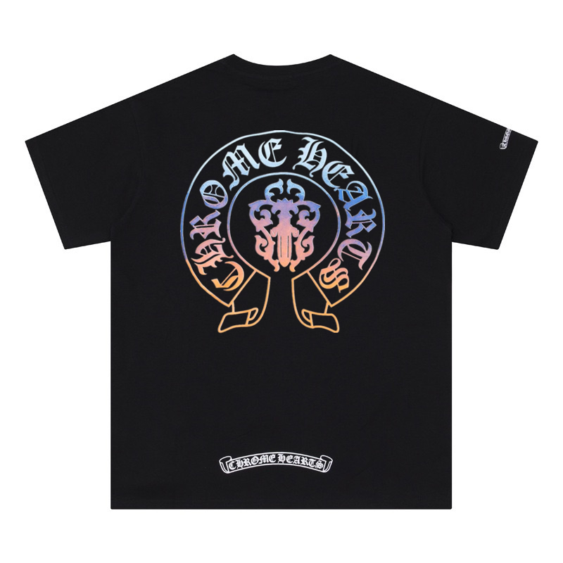 高版本Chrome Hearts 克罗心 渐变宝剑马蹄印花短袖