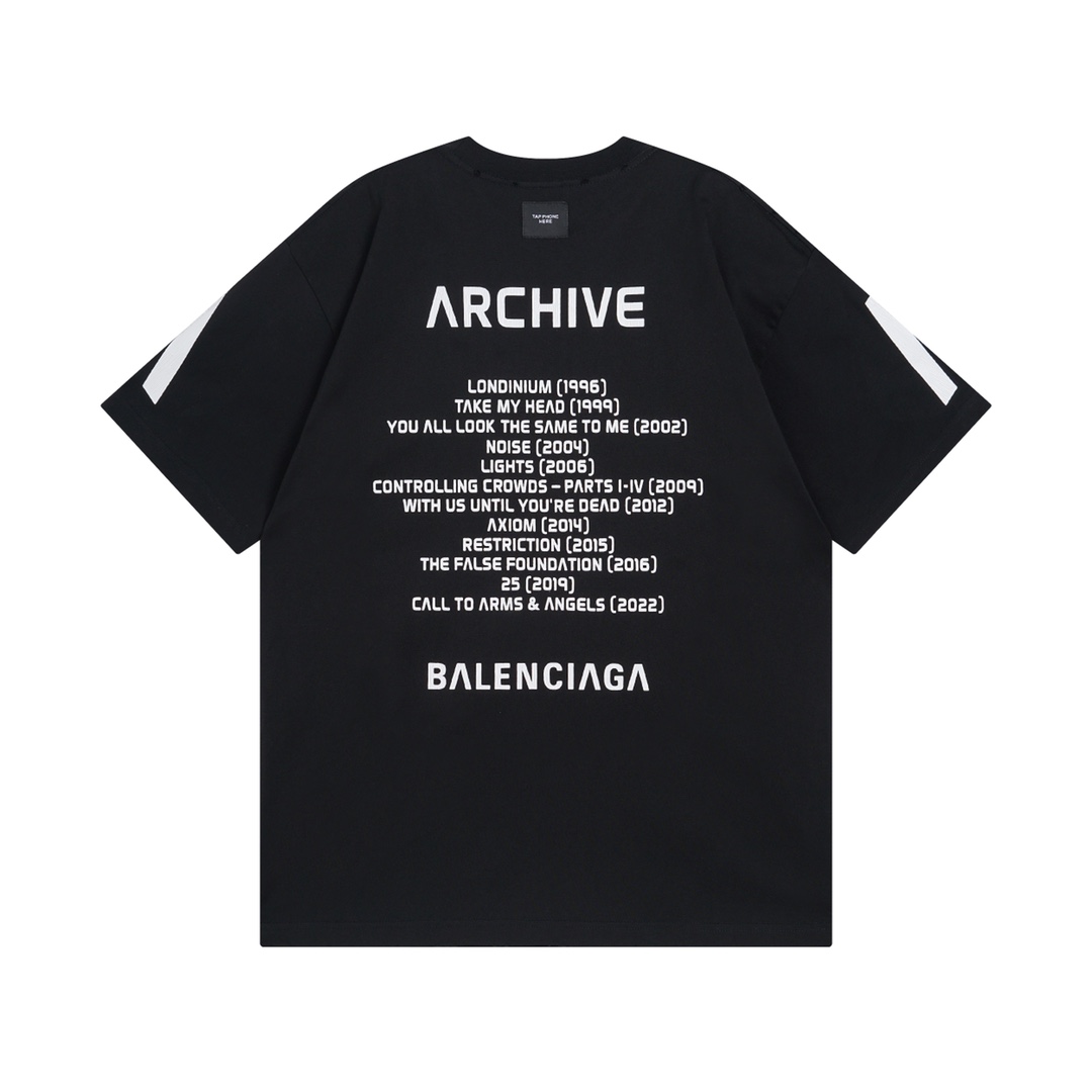 高版本BALENCIAGA/巴黎世家 x Archive合作款短袖T恤