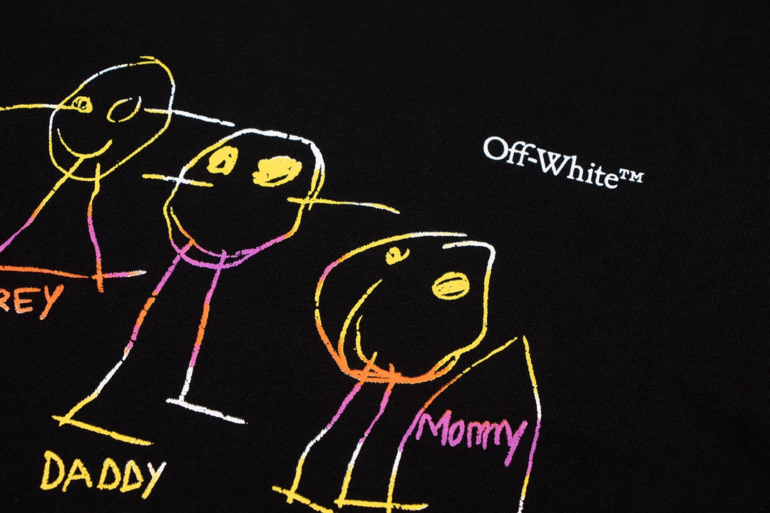 高版本OFF-WHITE 23ss彩虹卡通人印花箭头短袖T恤
