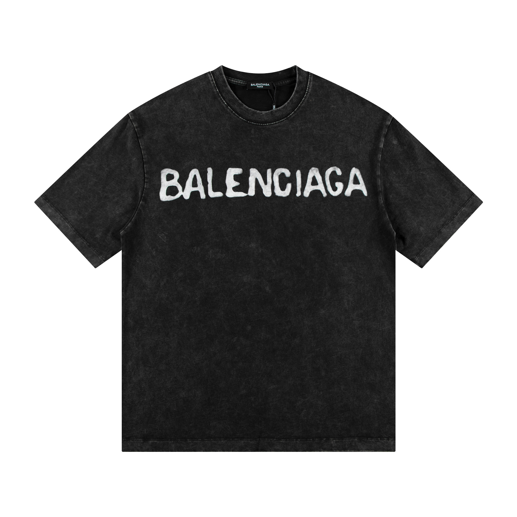 高版本BALENCIGA巴黎世家 字母印花水洗做旧短袖