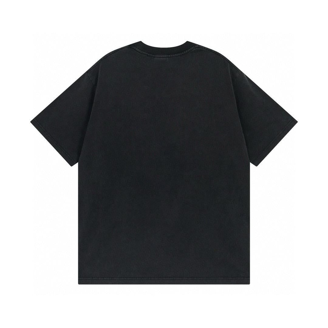 高版本BALENCIAGA/巴黎世家 巴黎铁塔印花水洗做旧短袖T恤