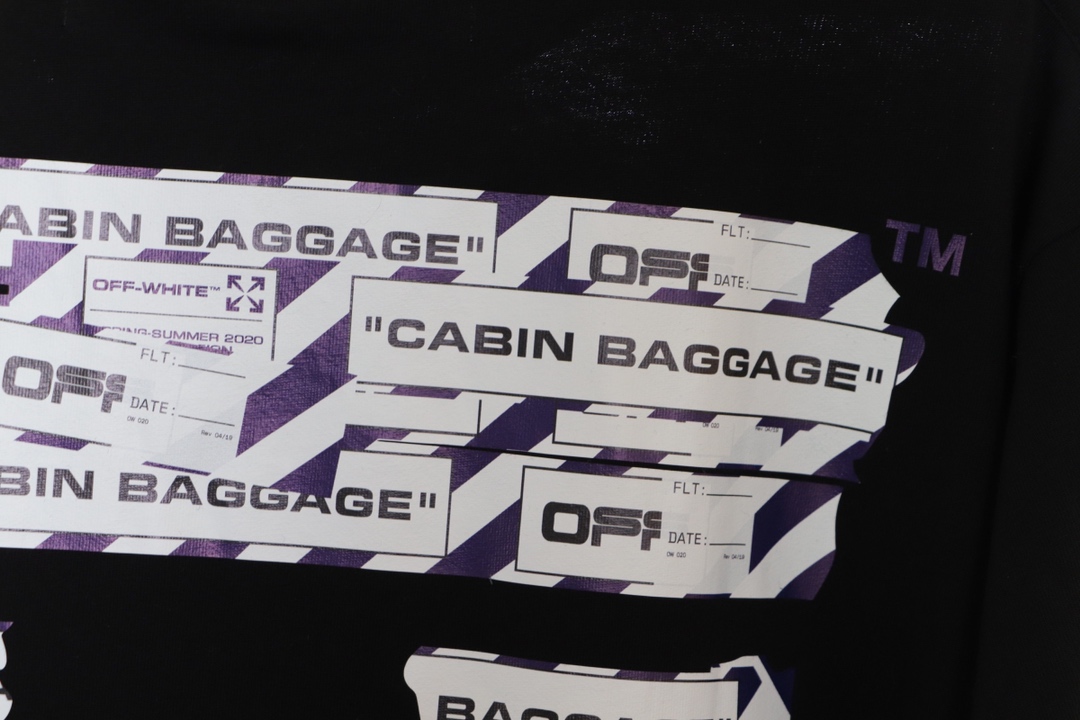 高版本OFF-WHITE 20ss 机场胶带警戒线箭头短袖T恤