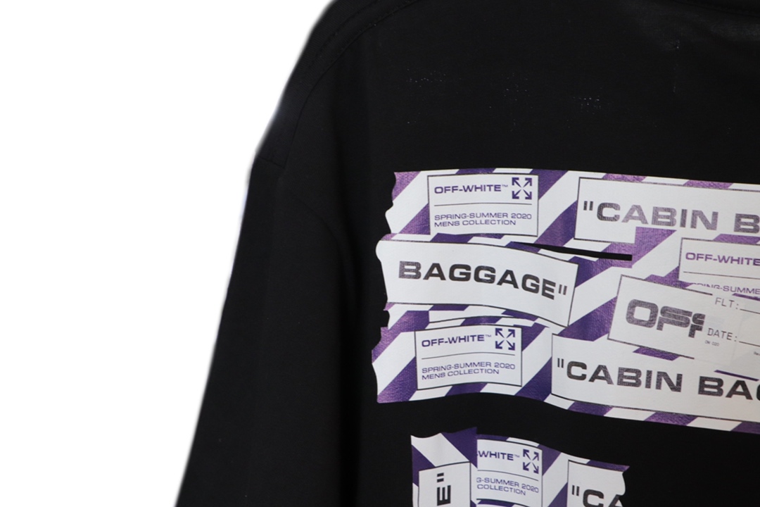 高版本OFF-WHITE 20ss 机场胶带警戒线箭头短袖T恤