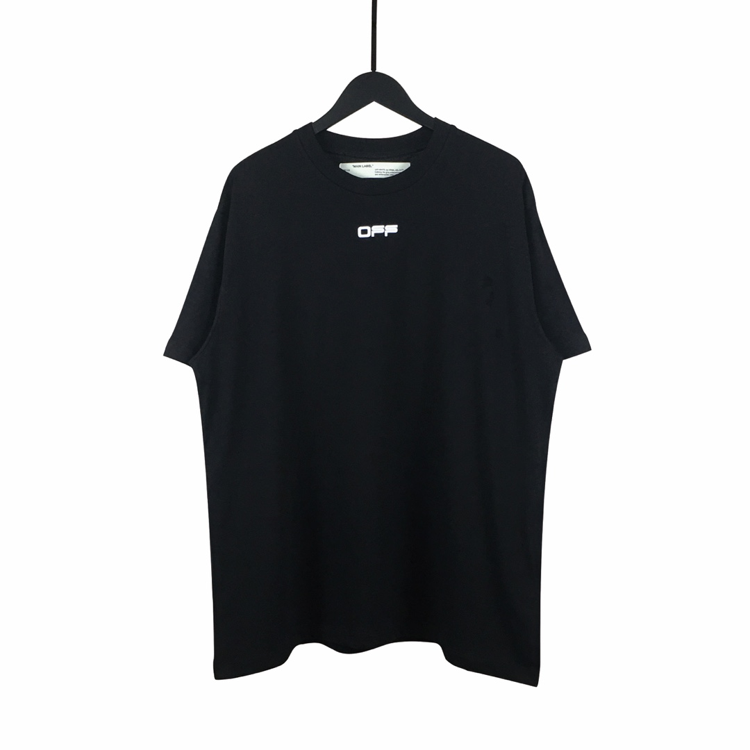 高版本OFF-WHITE 20ss 机场胶带警戒线箭头短袖T恤