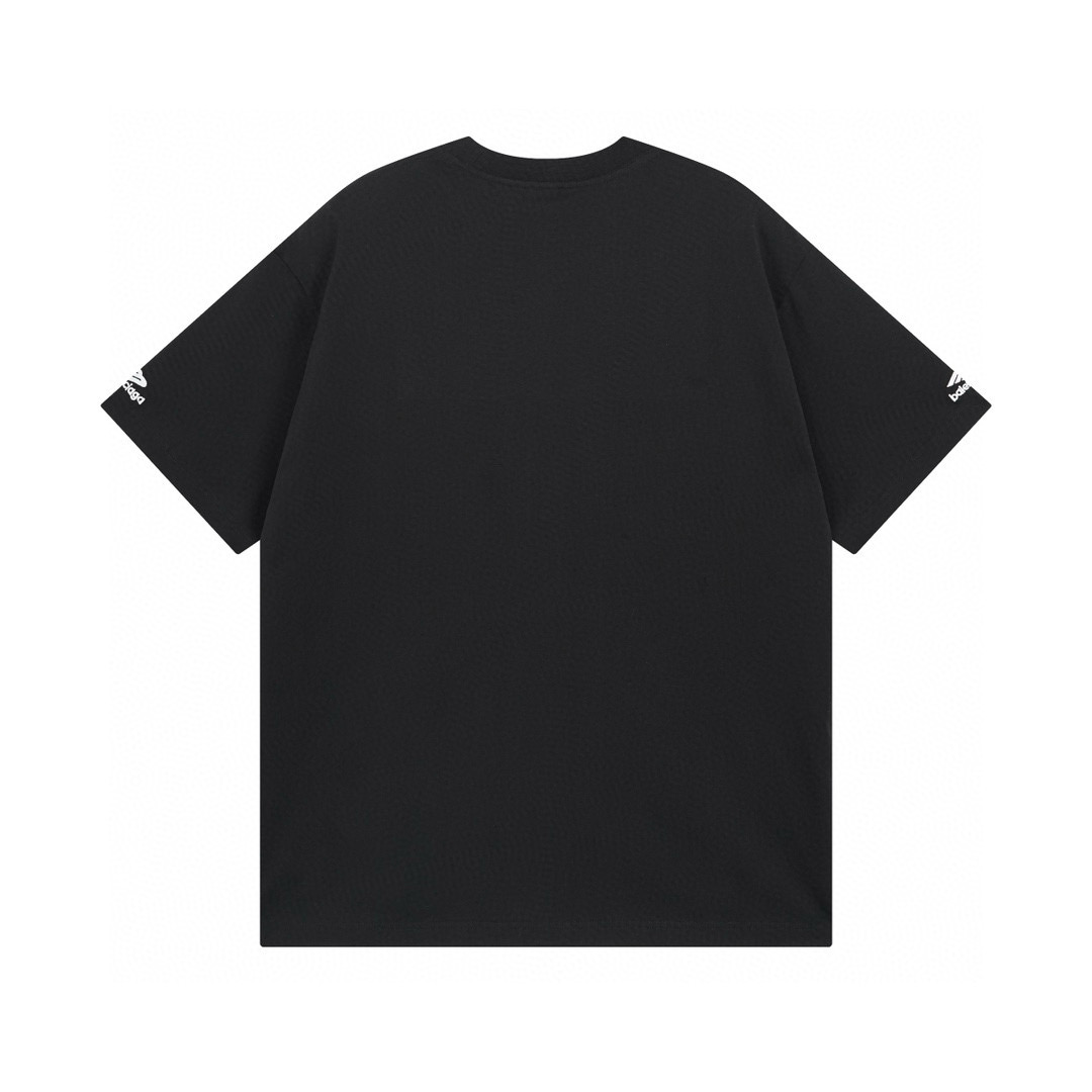 高版本BALENCIAGA/巴黎世家 刺绣字母小标短袖T恤 胸前手臂均刺绣
