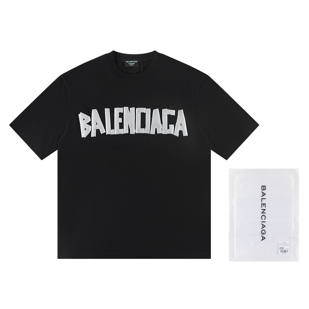 高版本BALENCIAGA/巴黎世家 发泡字母印花短袖