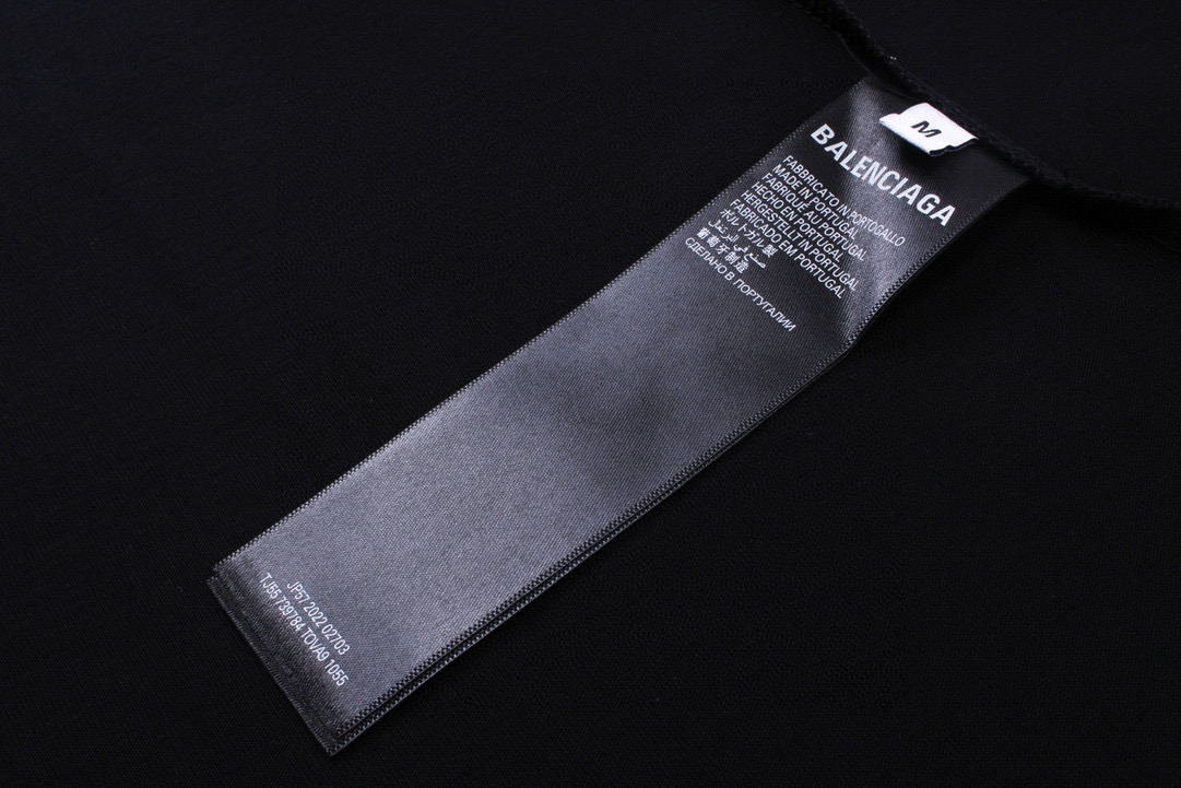 高版本BALENCIAGA/巴黎世家 做旧龟裂反字母印花短袖T恤
