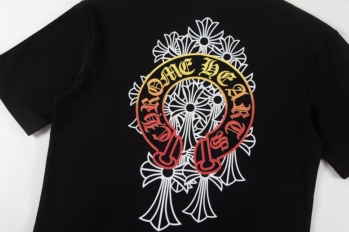 高版本Chrome Hearts克罗心 渐变马蹄十字印花短袖