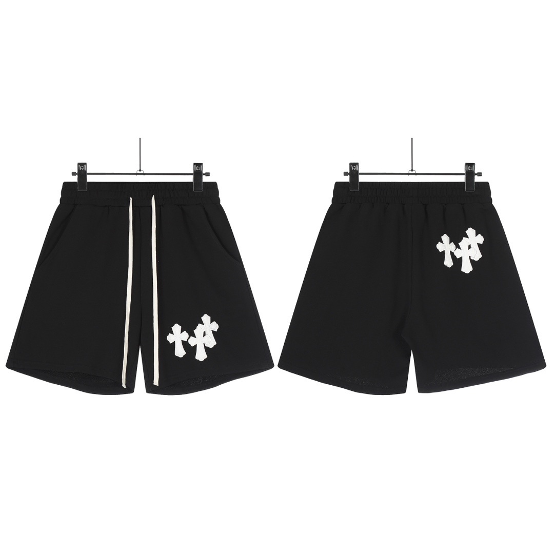 高版本Chrome Hearts 克罗心皮标十字短裤