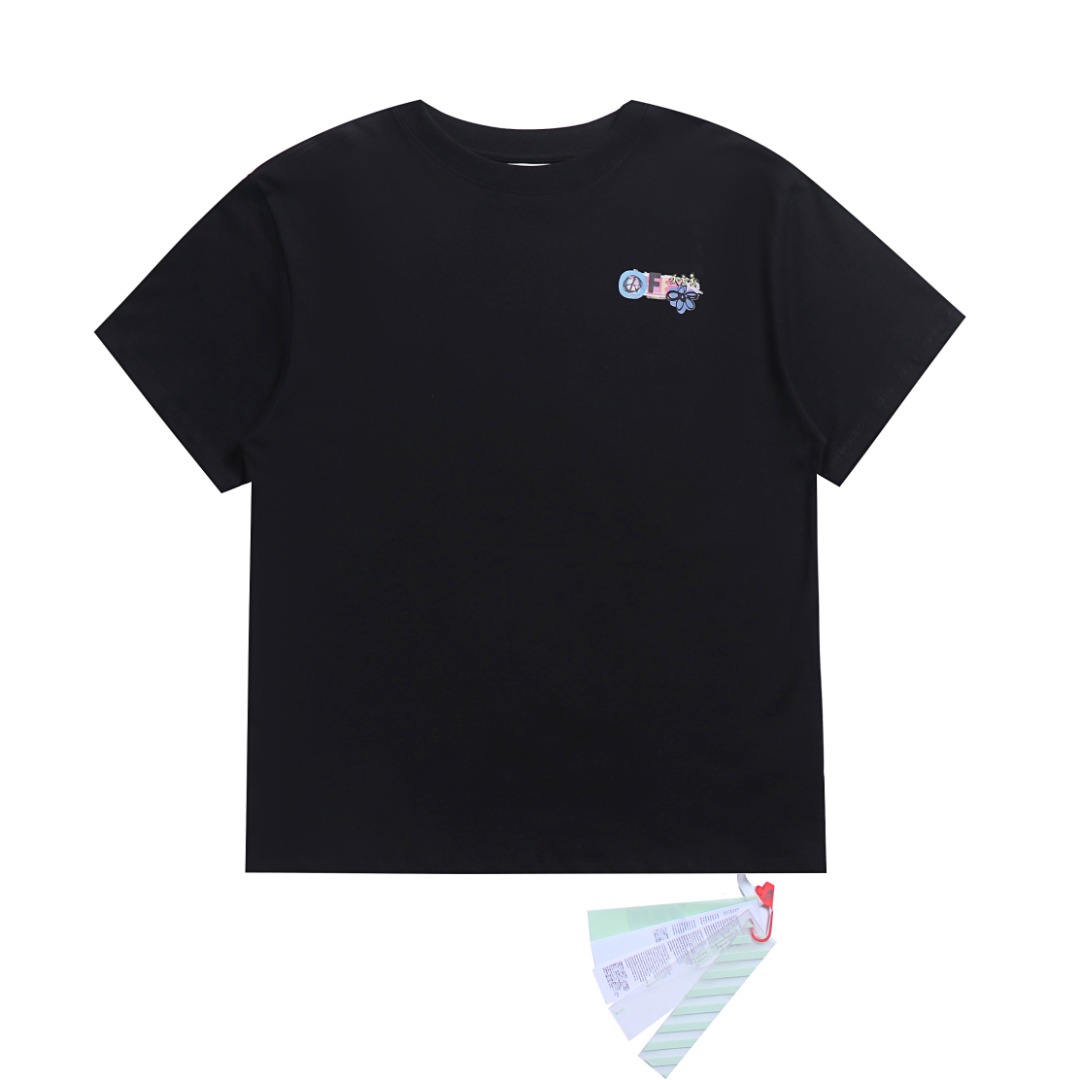 高版本OFF-WHITE 彩色卡通箭头印花短袖
