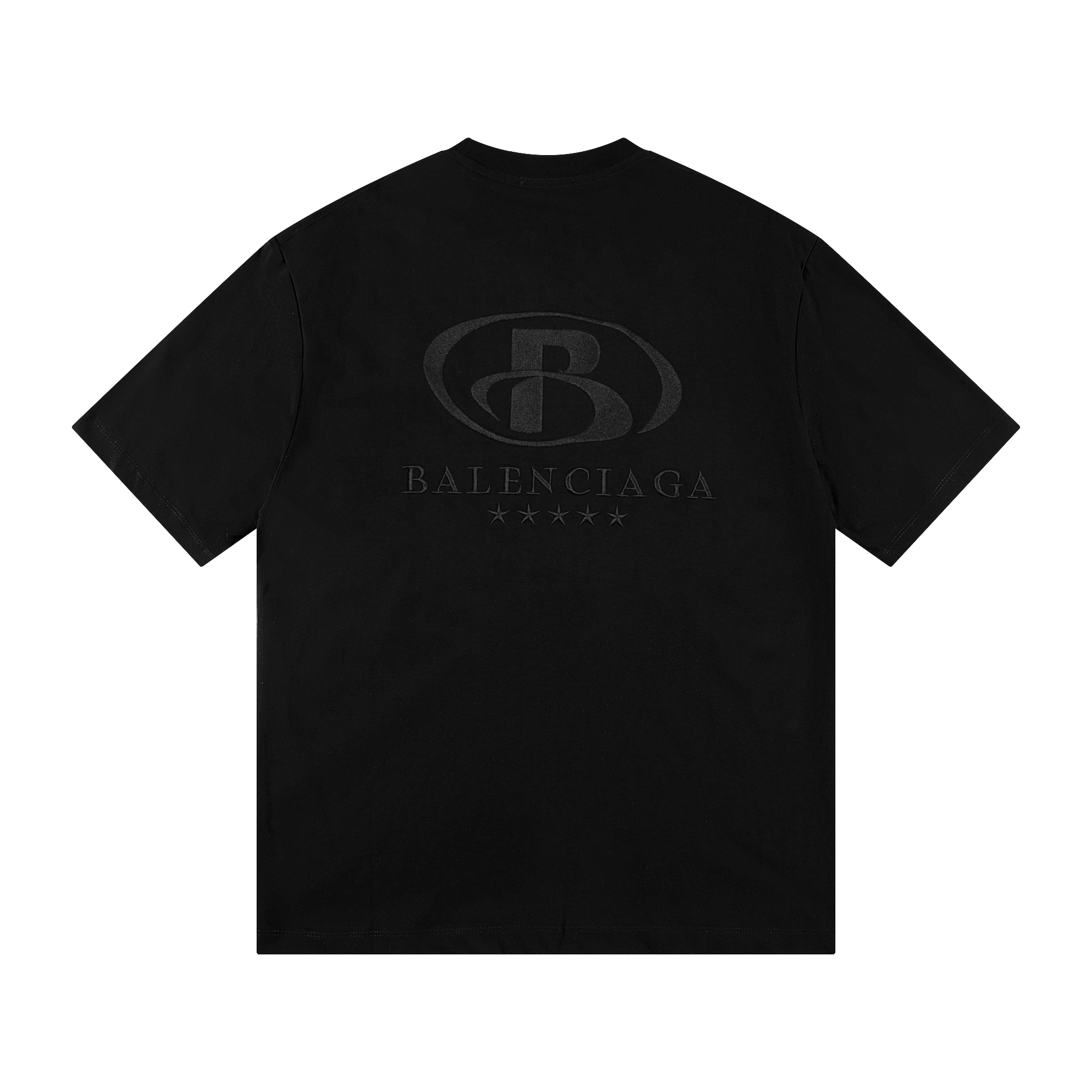 高版本BALENCIAGA/巴黎世家 重工刺绣字母短袖T恤 前后刺绣